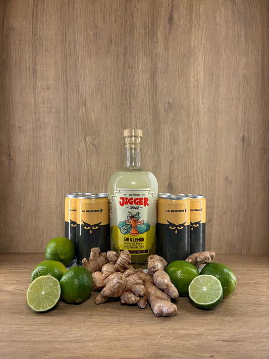 PACK JIGGER GIN & LEMON + 6 GINGER BEER CLÁSICA